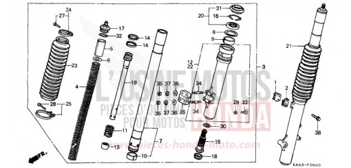 FRONT FORK (1) CR250RE de 1984